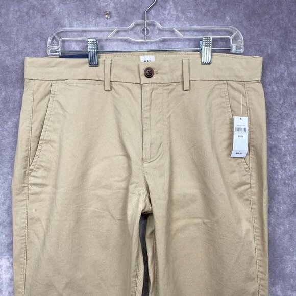 GAP GAPFLEX5 Pants Mens 31x32 Athletic Fit Tan Stretch Taper Flat Front NEW - Picture 3 of 12